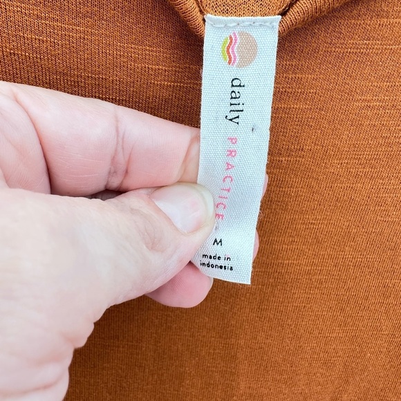 ANTHROPOLOGY DAILY PRACTICE woman Rushed rust soft stretch trendy cozy dress M - Picture 9 of 15